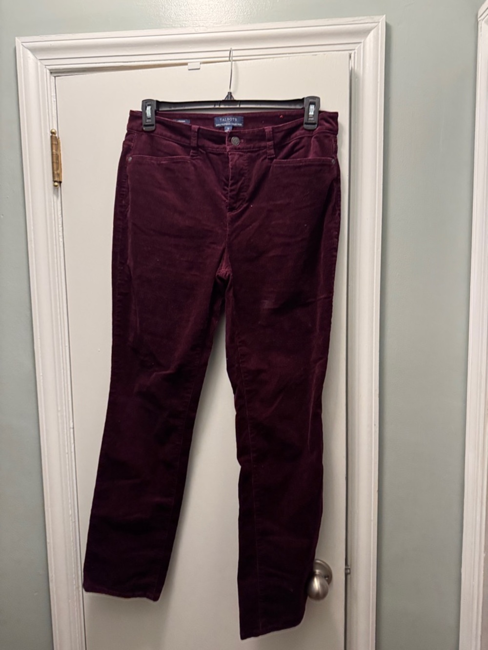 Talbots Deep Wine Corduroy Straight Pants